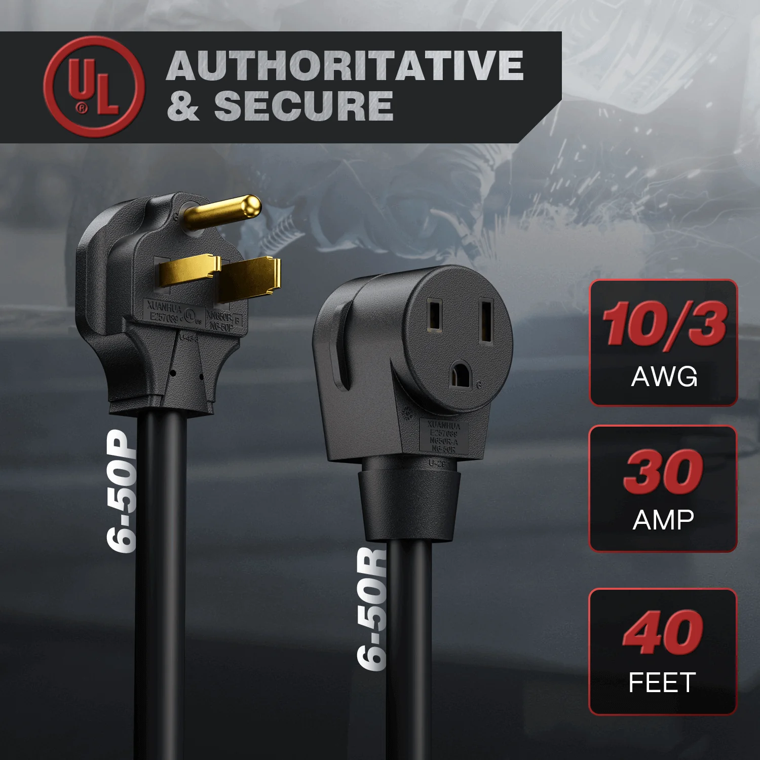 30 Amps 220V Welder Extension Cord for Welding Machines - Image 3