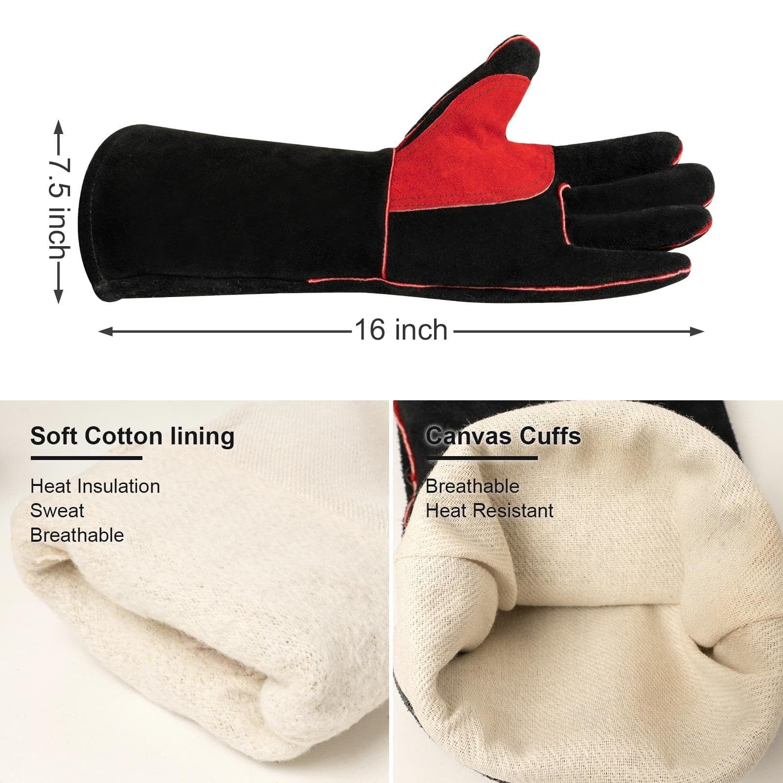 ARCCAPTAIN 16 inches Multifunction Cowhide Leather Welding Gloves - Image 5
