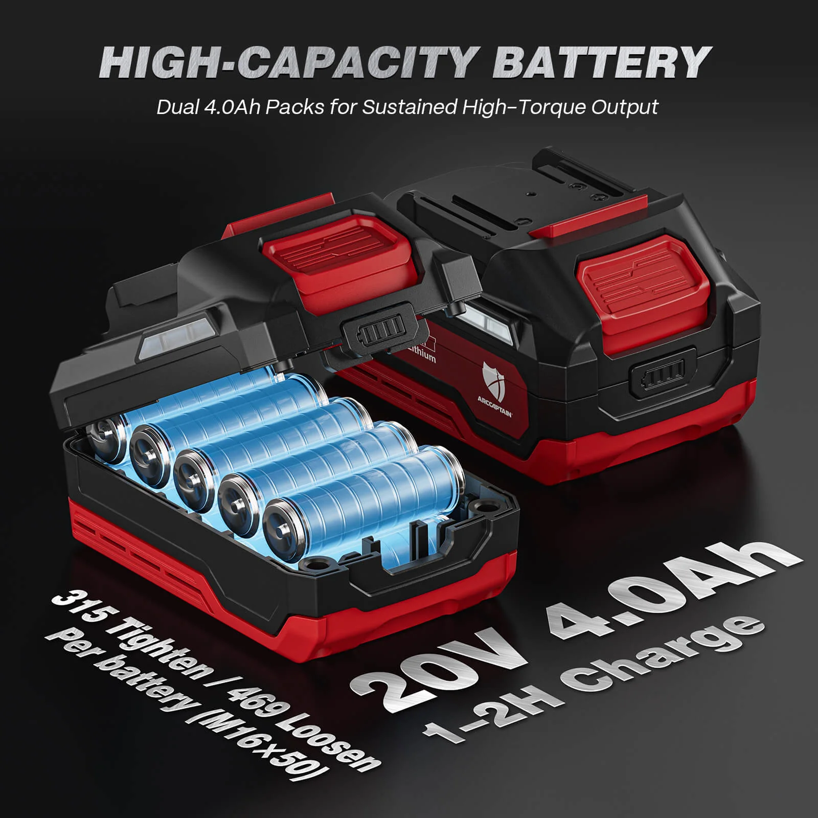 Arccaptain 20V Cordless Brushless Impact Wrench AR-IW100 - Image 5
