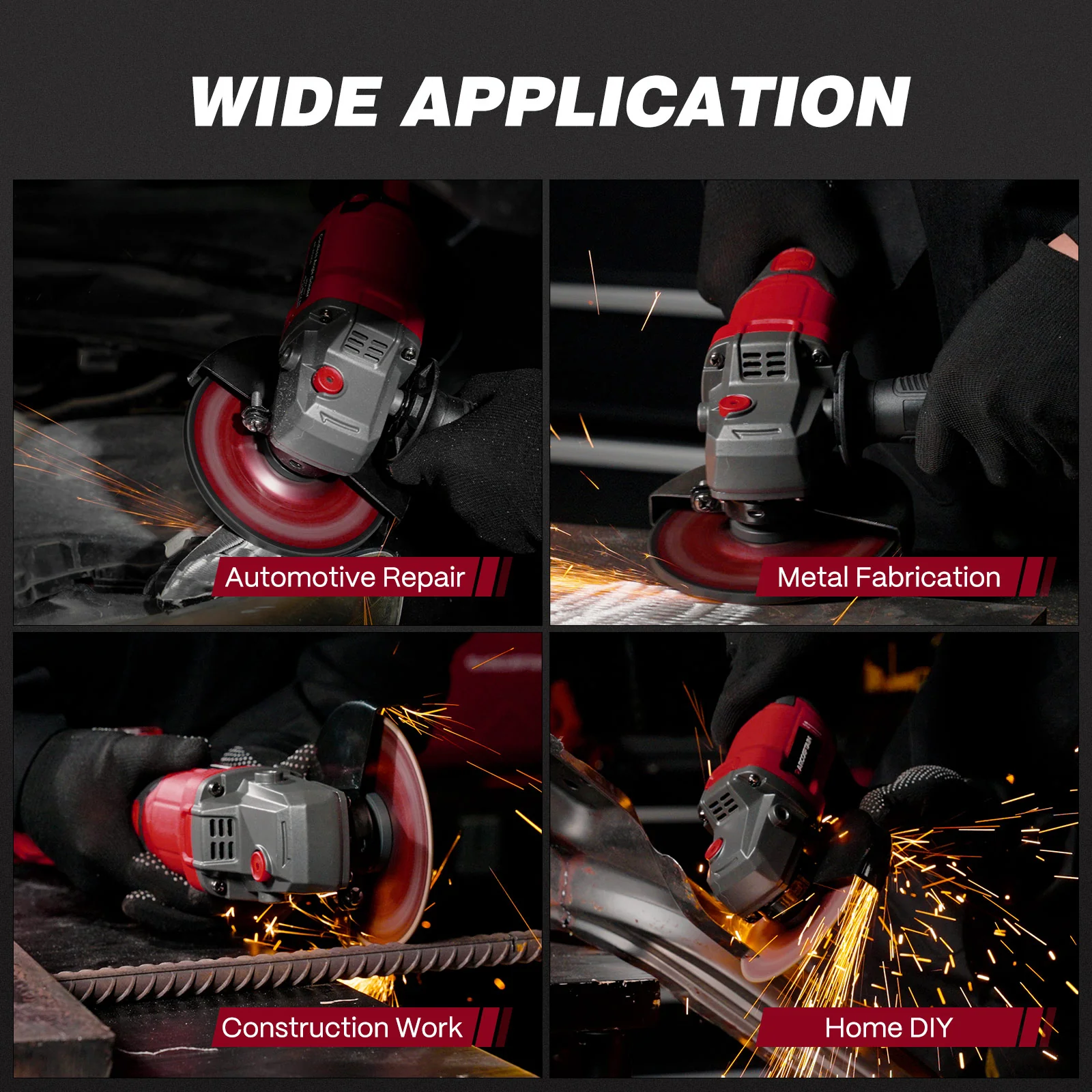 20V Brushless Cordless Angle Grinder AC-AG95, 3-Speed Grinder Kit - Image 8