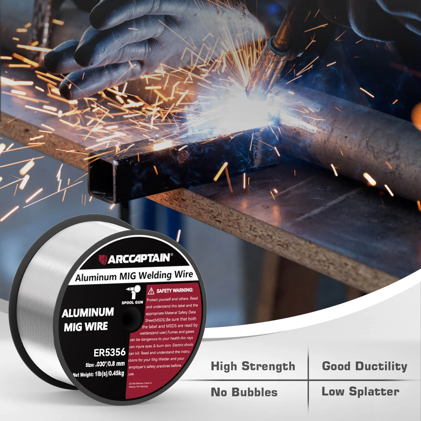 ARCCAPTAIN Aluminum Welding Wire 1 Pound Aluminum MIG Wire - Image 8
