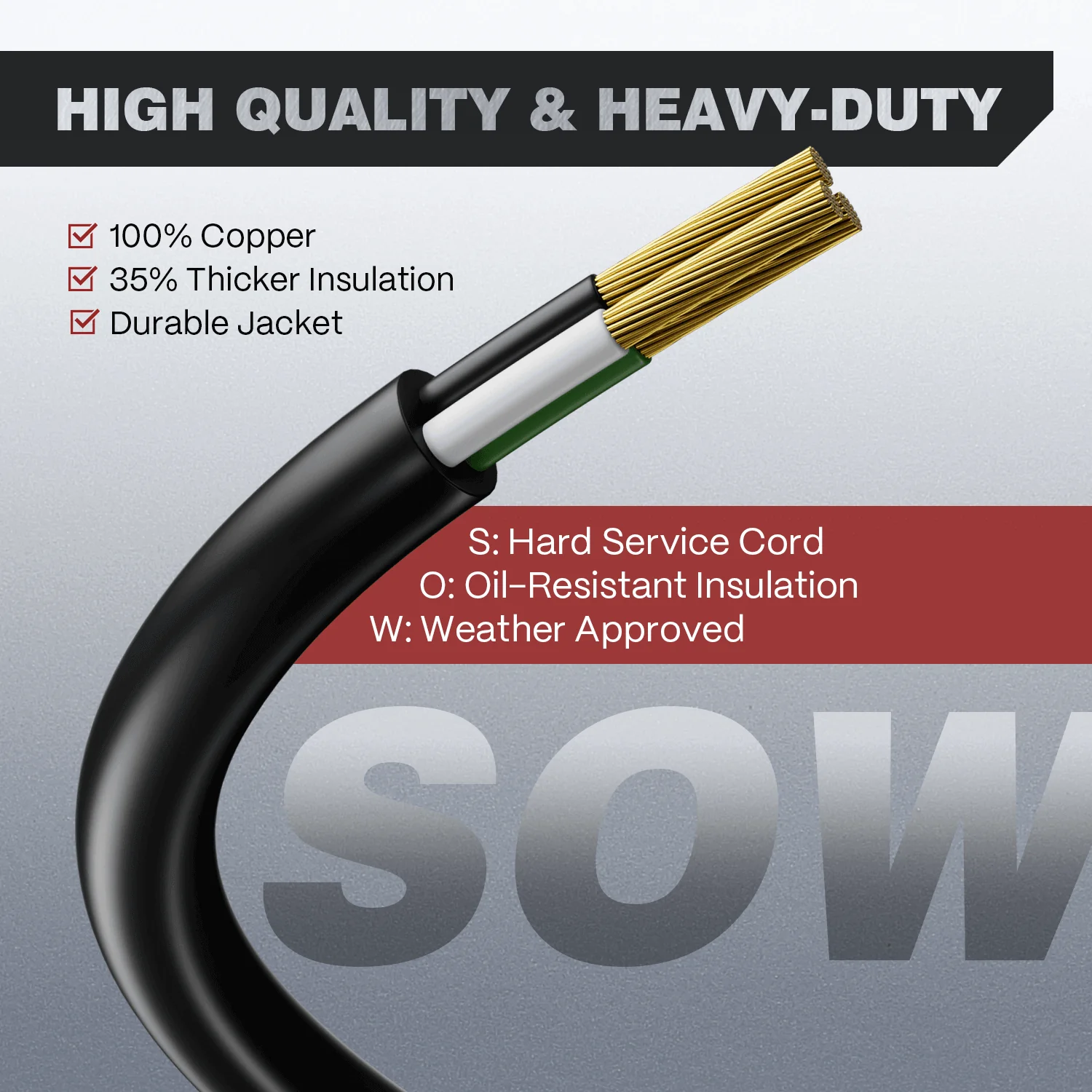 40 Amps 220V Power Extension Cord Heavy Duty Welding Cord - Image 4