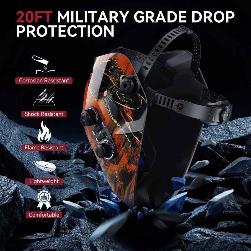 VisionMax X200 Welder Helmet Adjustable Comfortable Hood Cowboy Design - Image 4