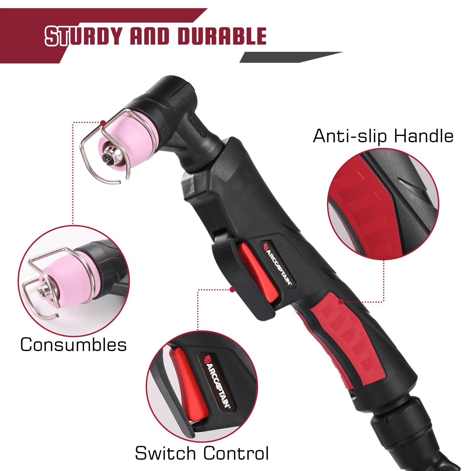ARCCAPTAIN AG60 Pilot Arc Non-Touch Plasma Cutting Torch - Image 3