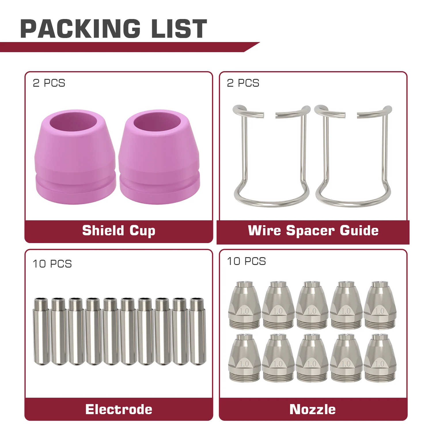 ARCCAPTAIN AG60 Pilot ARC Plasma Cutter Torch Consumables 24 Pcs - Image 4