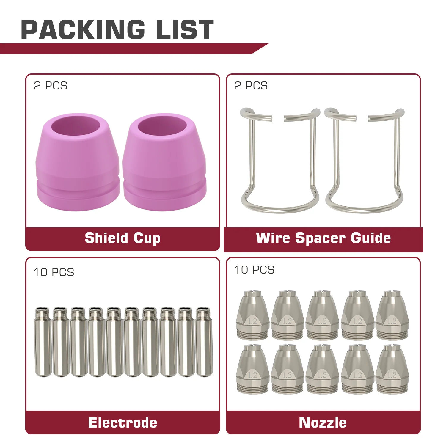 ARCCAPTAIN AG60 Pilot ARC Plasma Cutter Torch Consumables 24 Pcs - Image 8