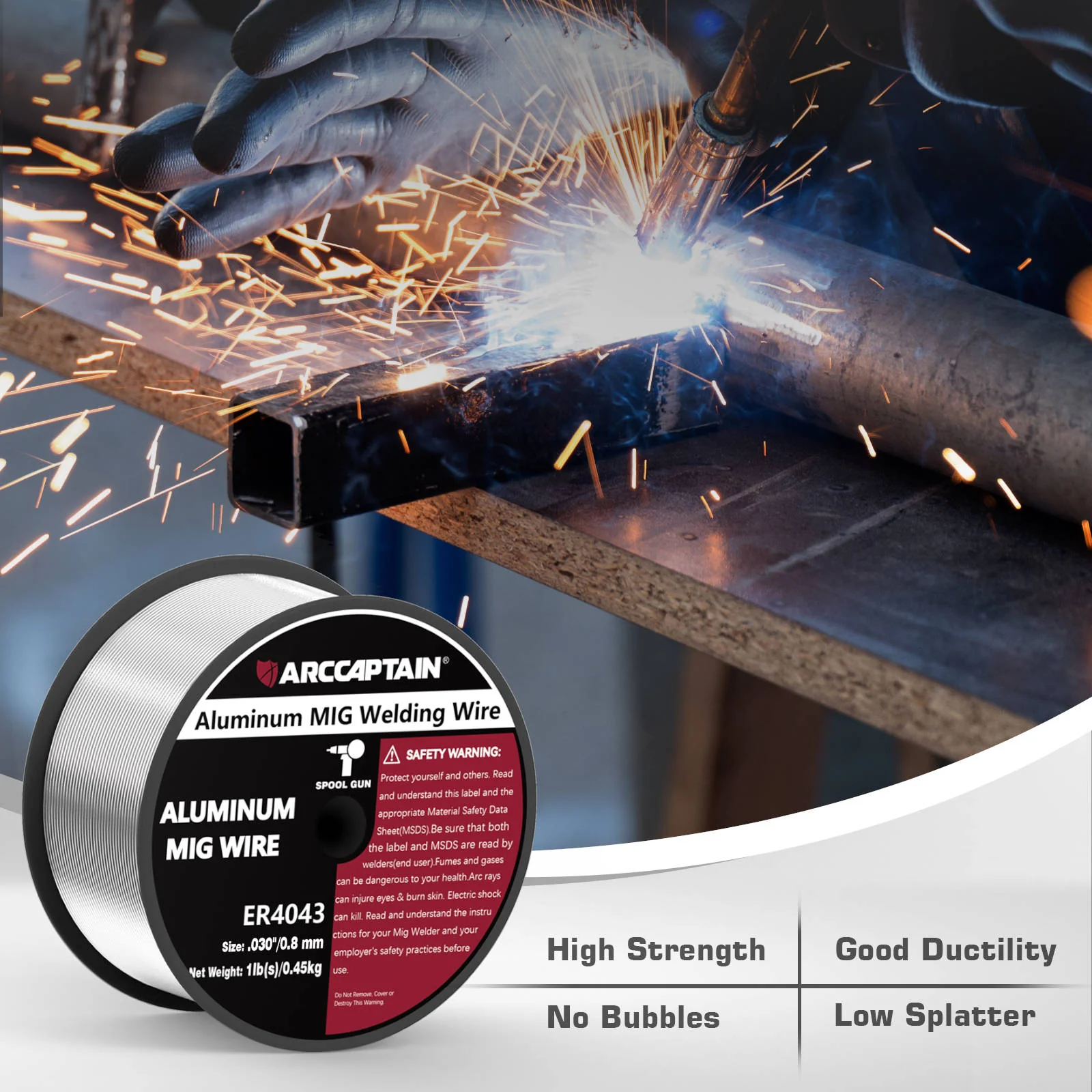 ARCCAPTAIN Aluminum Welding Wire 1 Pound Aluminum MIG Wire - Image 16