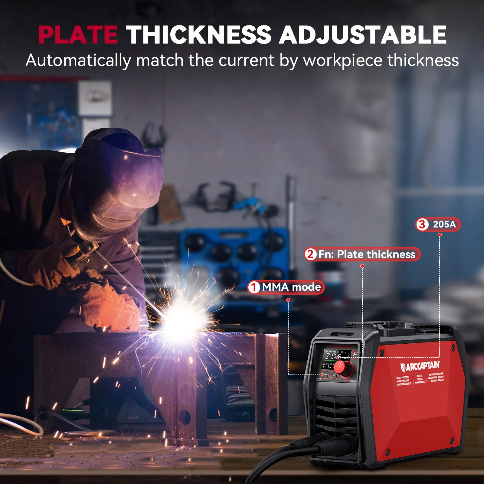Arccaptain ARC205 Pro Dual Voltage SYN Stick Welder - Image 3