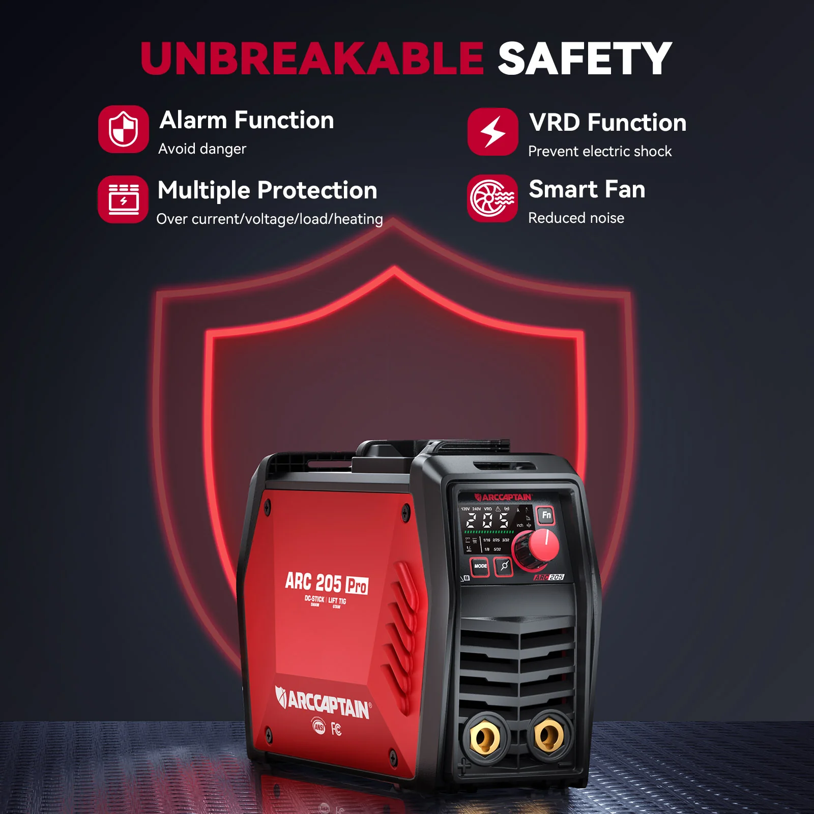 Arccaptain ARC205 Pro Dual Voltage SYN Stick Welder - Image 5