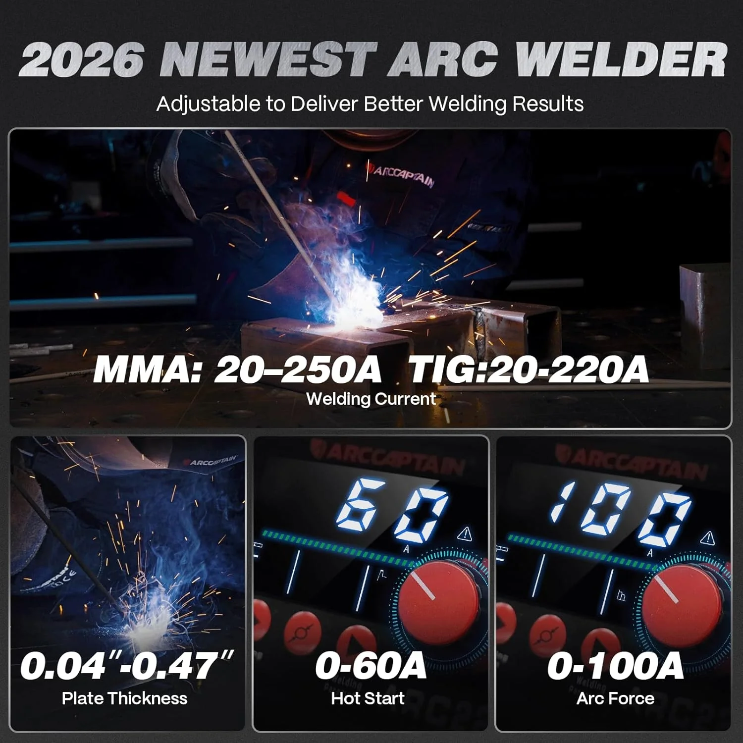 Arccaptain ARC250 250A 230V Professional Stick Welder - Image 4