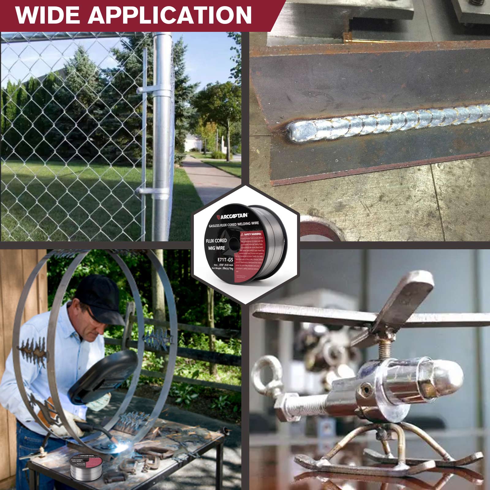 Arccaptain ‎E71T-GS Flux Core Wire 2 Lbs Spool Gasless Carbon Steel MIG Wire - Image 8