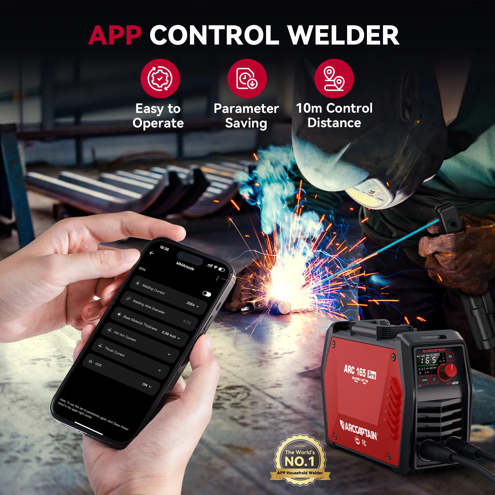 Arccaptain iControl ARC165 PRO Advanced SYN Stick and Lift TIG Welder - Image 8