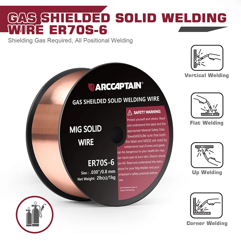 Arccaptain 2 Lbs ER70S-6 MIG Welding Wire Gas Solid Wire - Image 3