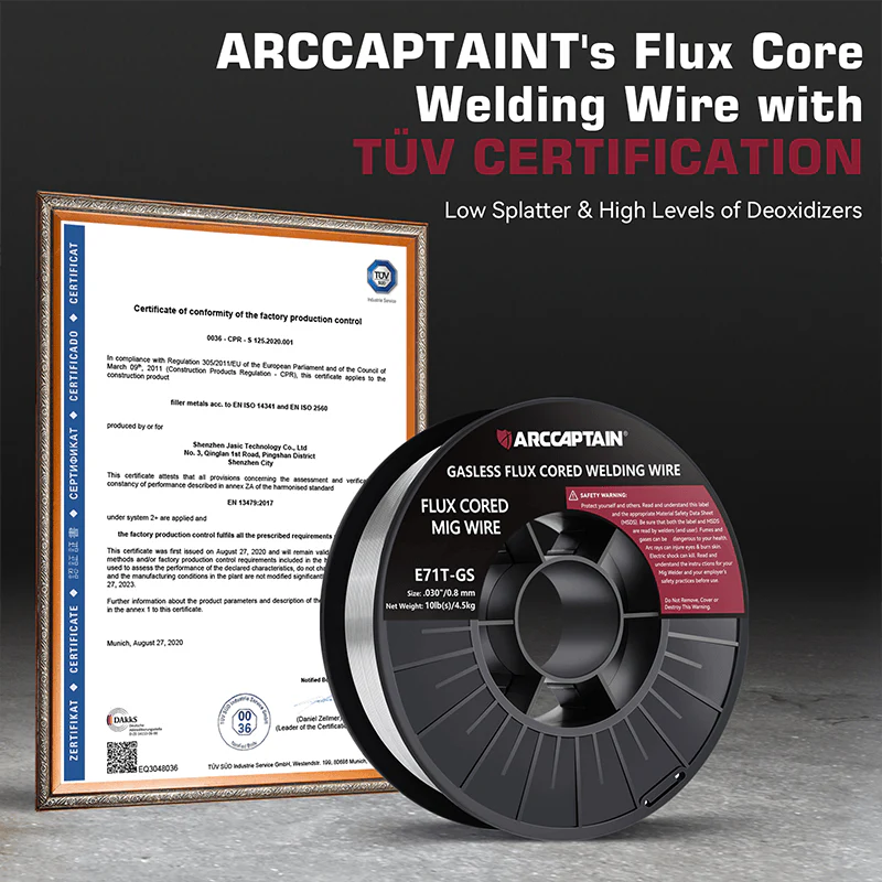 ARCCAPTAIN E71T-GS 10LB Gasless Flux Core Wire, Self-Shielded, All Positions - Image 4