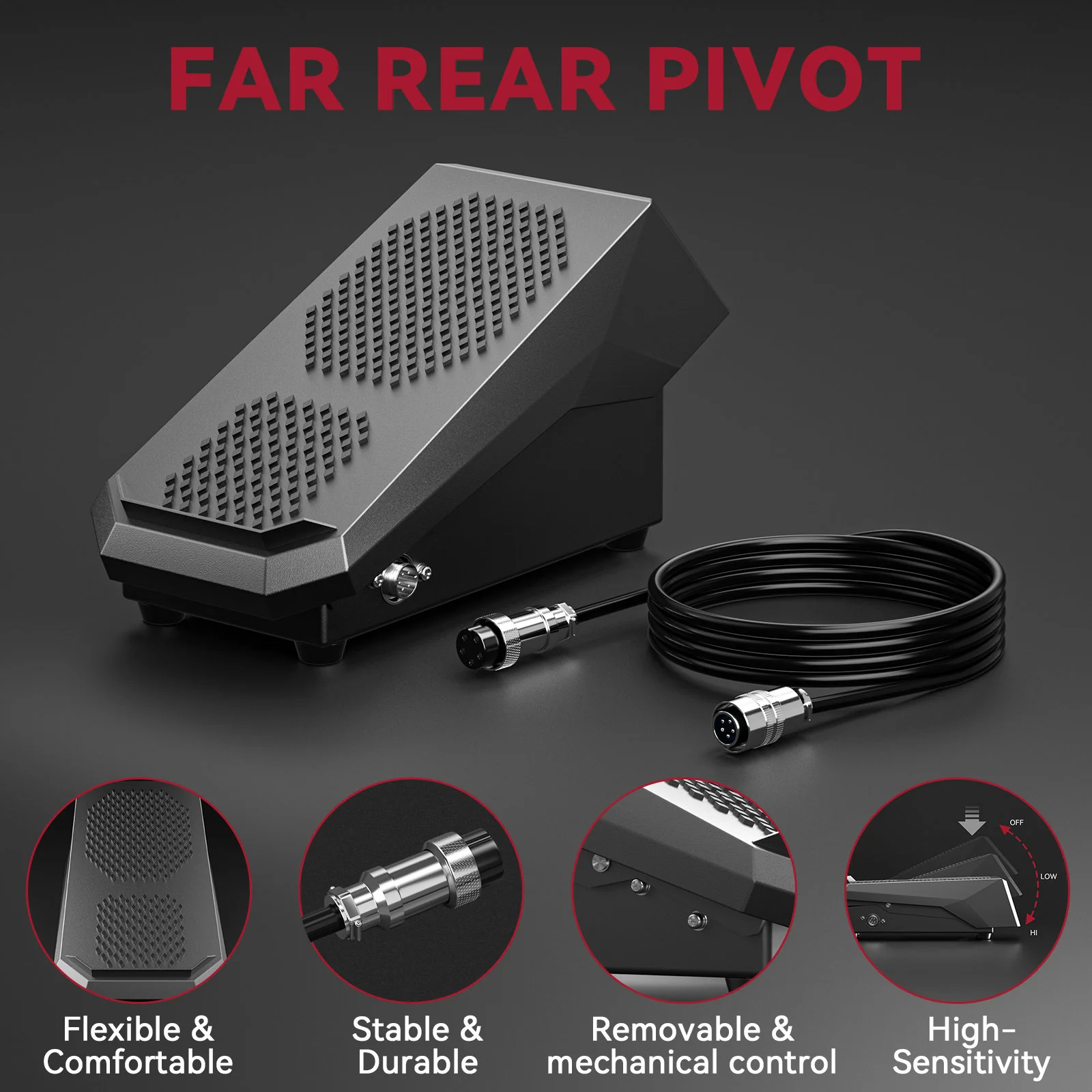 10 Ft Cable Remote Amp Control TIG Welder Foot Pedal - Image 8