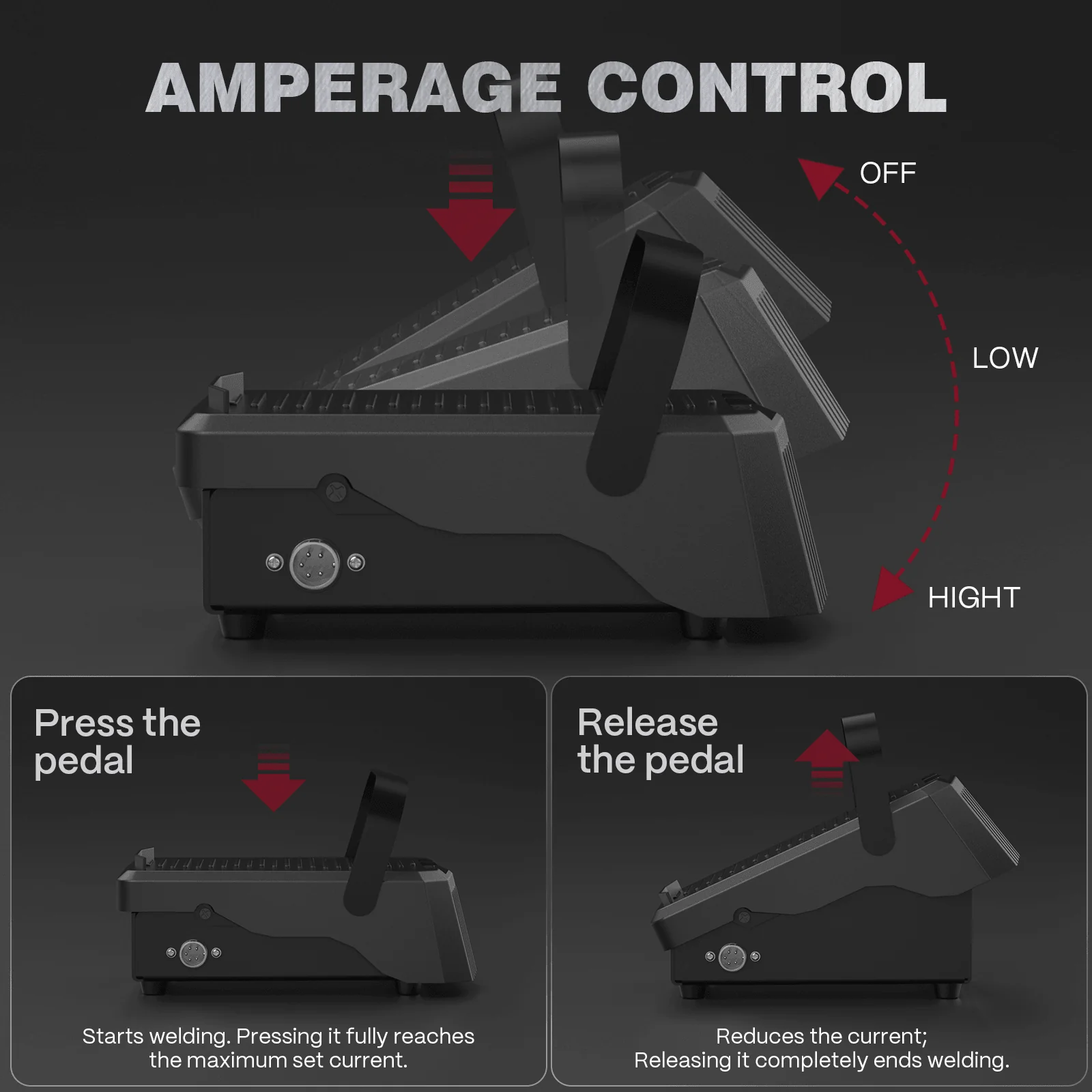 5-Pin Remote Amp Control with Strap Foot Pedal for TIG Welder - Image 4