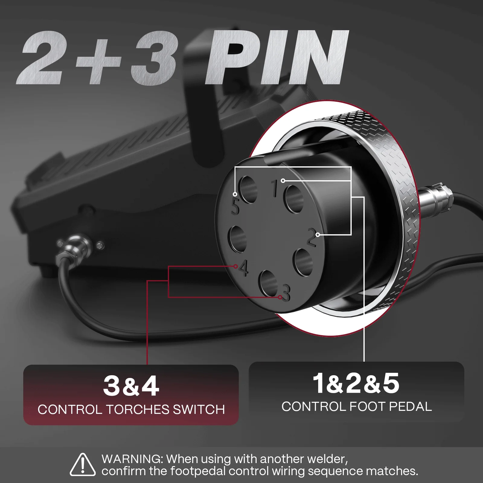 5-Pin Remote Amp Control with Strap Foot Pedal for TIG Welder - Image 6