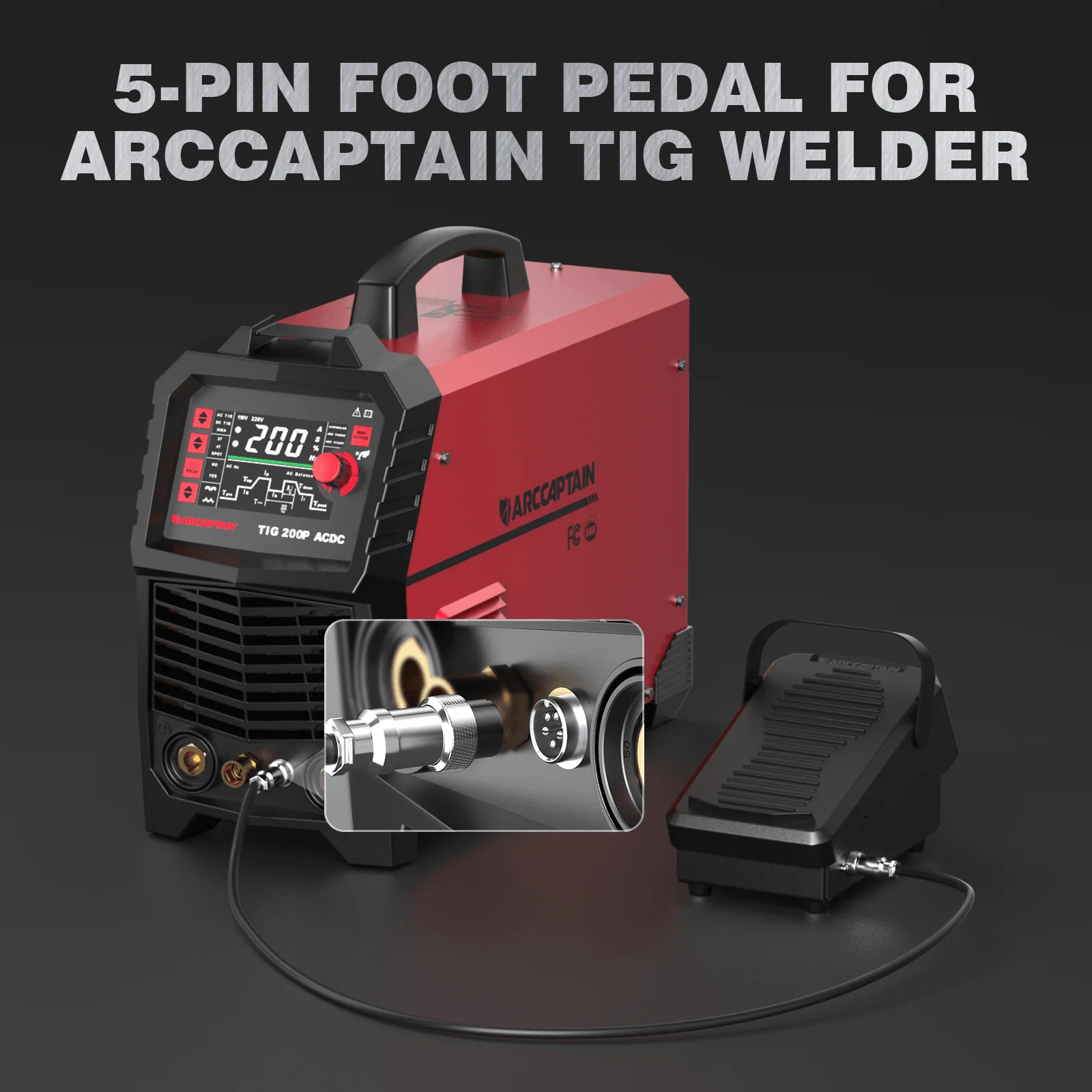 5-Pin Remote Amp Control with Strap Foot Pedal for TIG Welder - Image 7