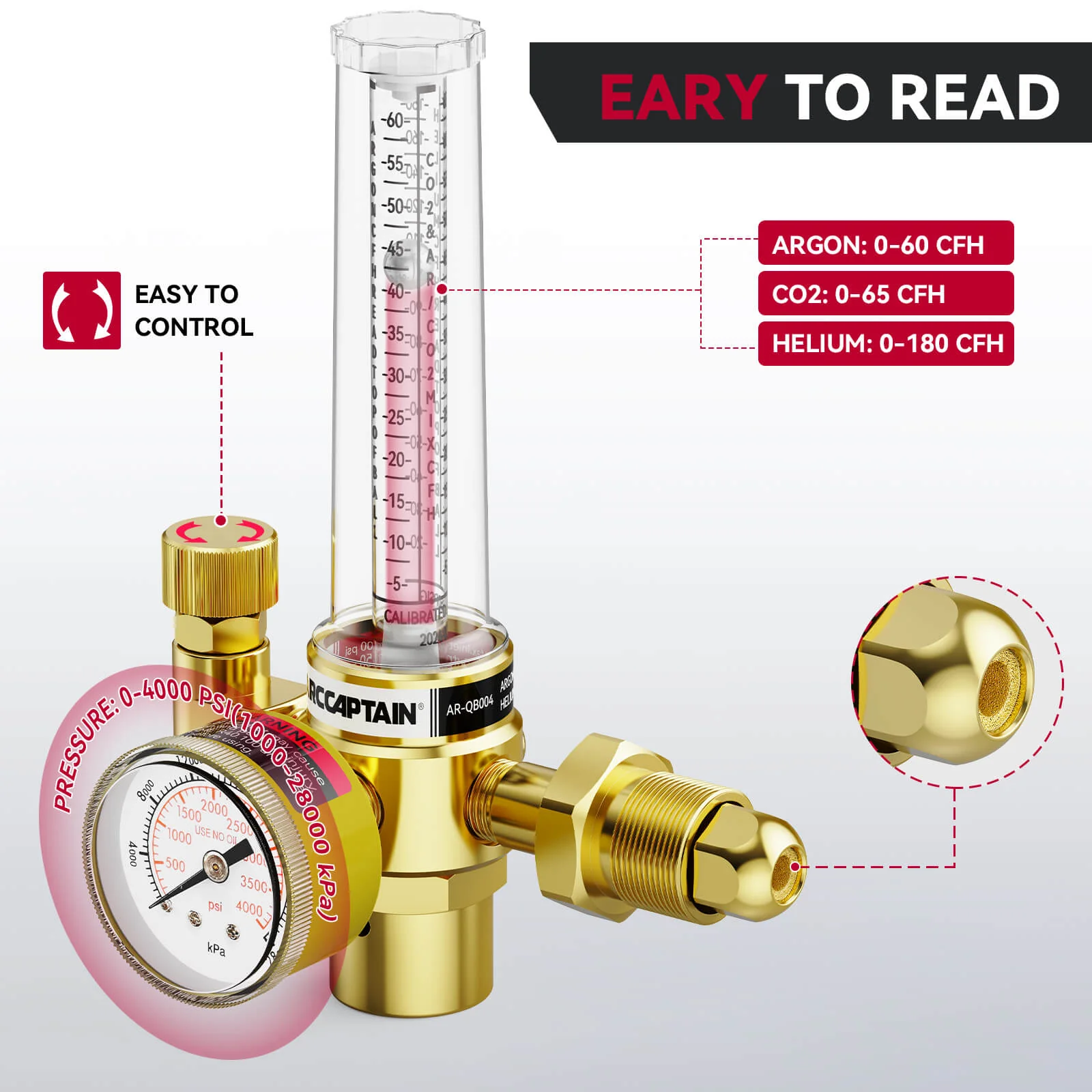 Argon CO2 Gas Regulator for MIG TIG Gas Welding Gas Pressure Regulator - Image 5