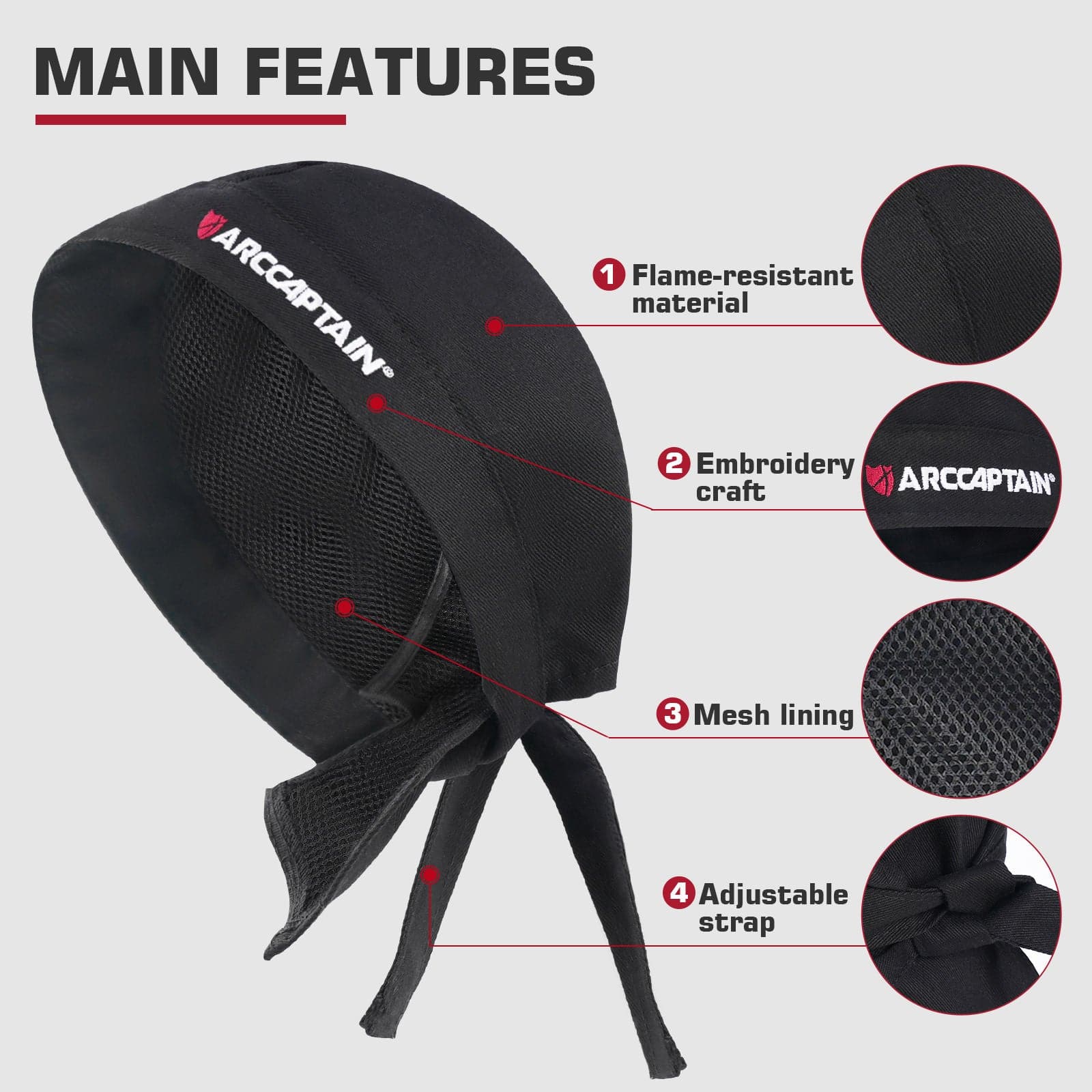 ARCCAPTAIN Welder Cap 2 Pack Fireproof & Durable Welding Cap - Image 4