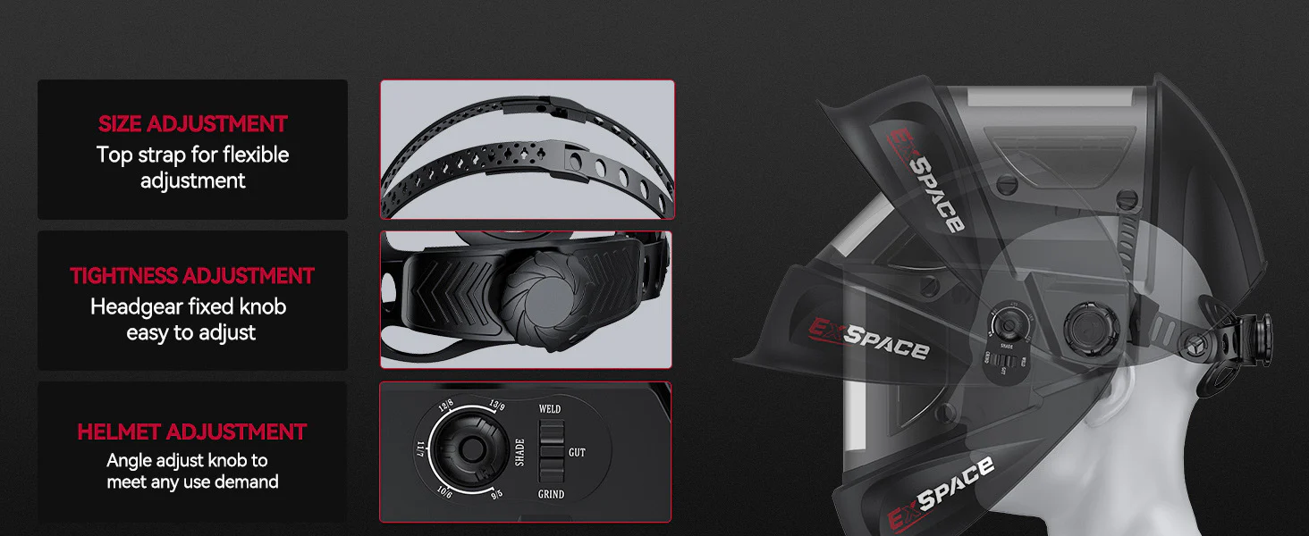 EXSpace X300 True Color Welding Hood Black Gloss Coating - Image 12