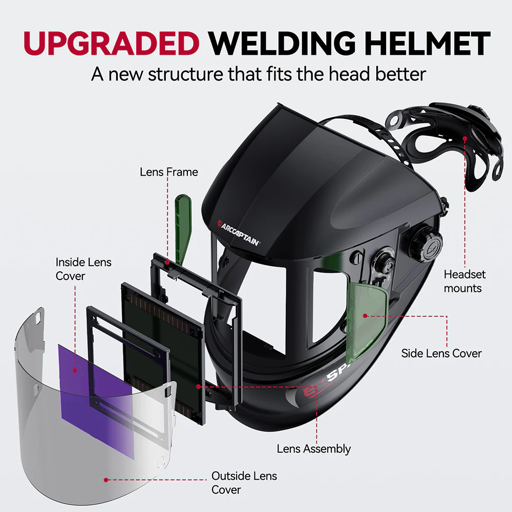 EXSpace X300 True Color Welding Hood Black Gloss Coating - Image 3
