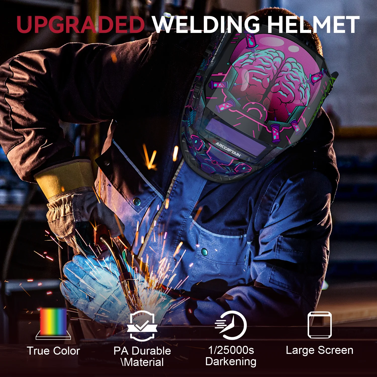 ClearLite X100 Auto Darkening Welding Helmet Punk Neuron - Image 3
