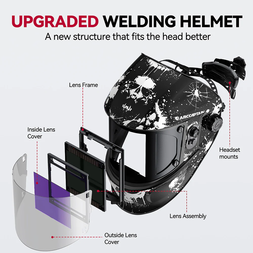 EXSpace X200 Large Viewing Screen Welding Hood Ink Splash - Image 3