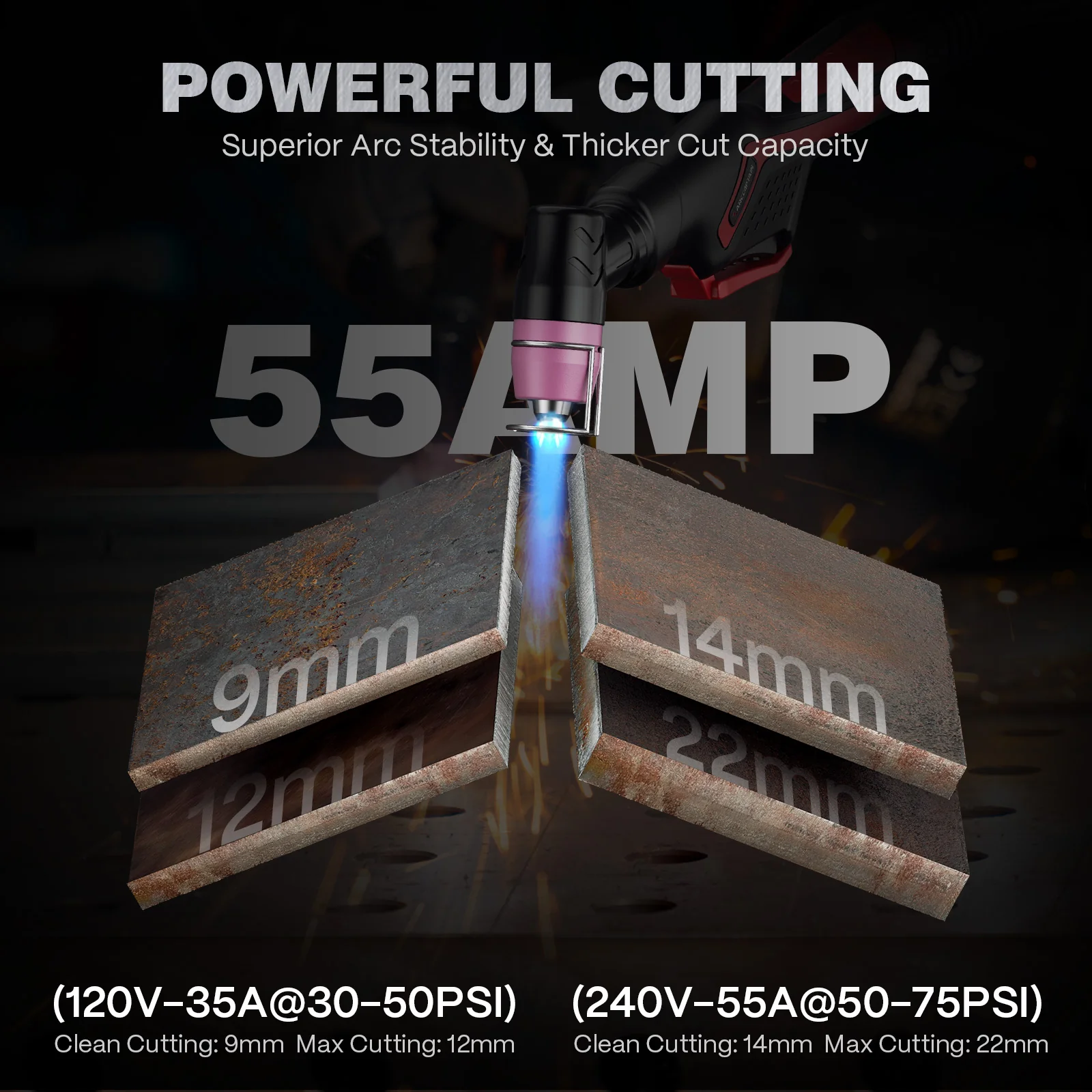 ARCCAPTAIN CUT55 Prolux Plasma Cutter with Black Helmet - Image 3