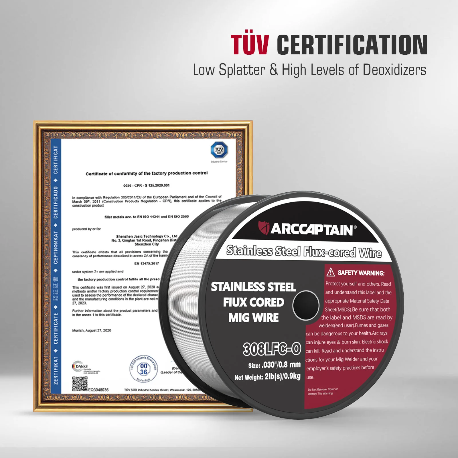 ARCCAPTAIN E308LFC-O Flux Cored Wire 2 Lbs Stainless Steel MIG Welding Wire - Image 4