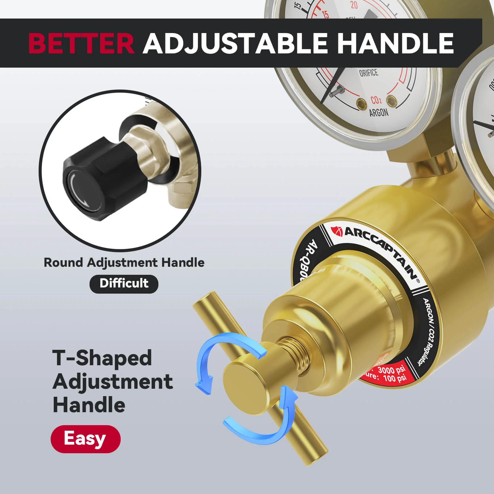 Argon Regulators Gauges Gas Welding CGA580 Inlet Connection with Hose - Image 5