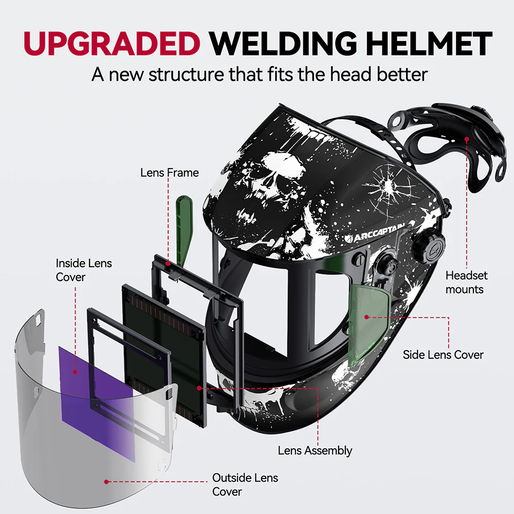 EXSpace X300 Grinding Cutting Welding Helmet Ink Splash - Image 6