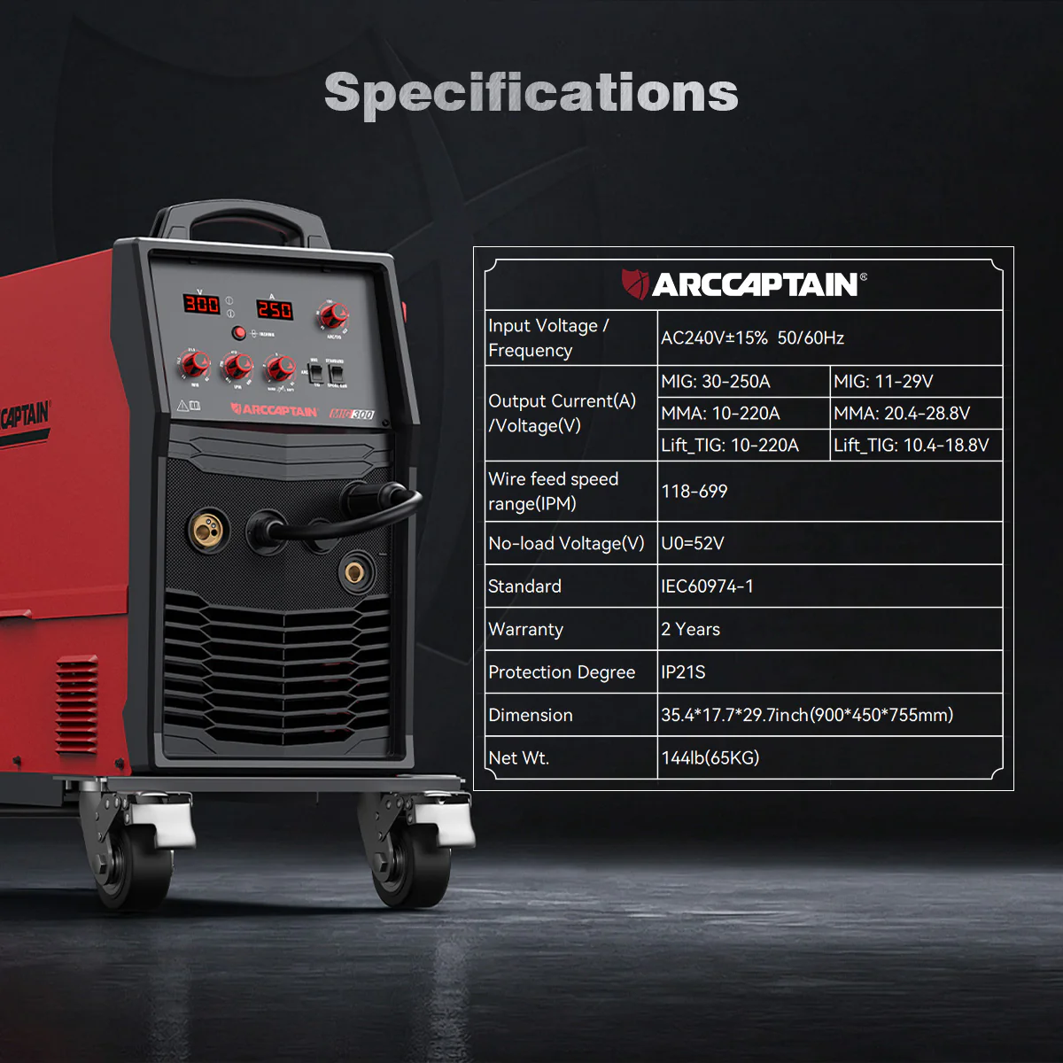 Arccaptain AIM-Forge 250A Industrial Heavy-Duty MIG Welder - Image 3