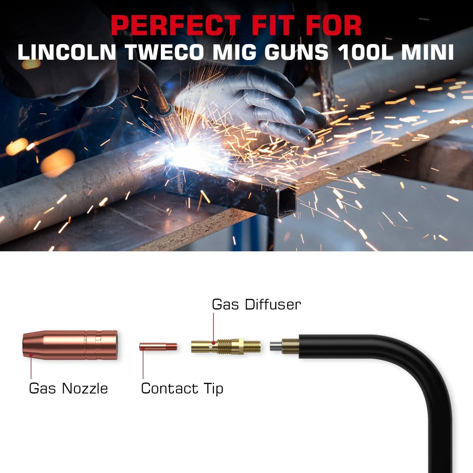 Lincoln MIG Welder Contact Tips Replacement 25 Piece Welding Contact Tip - Image 7