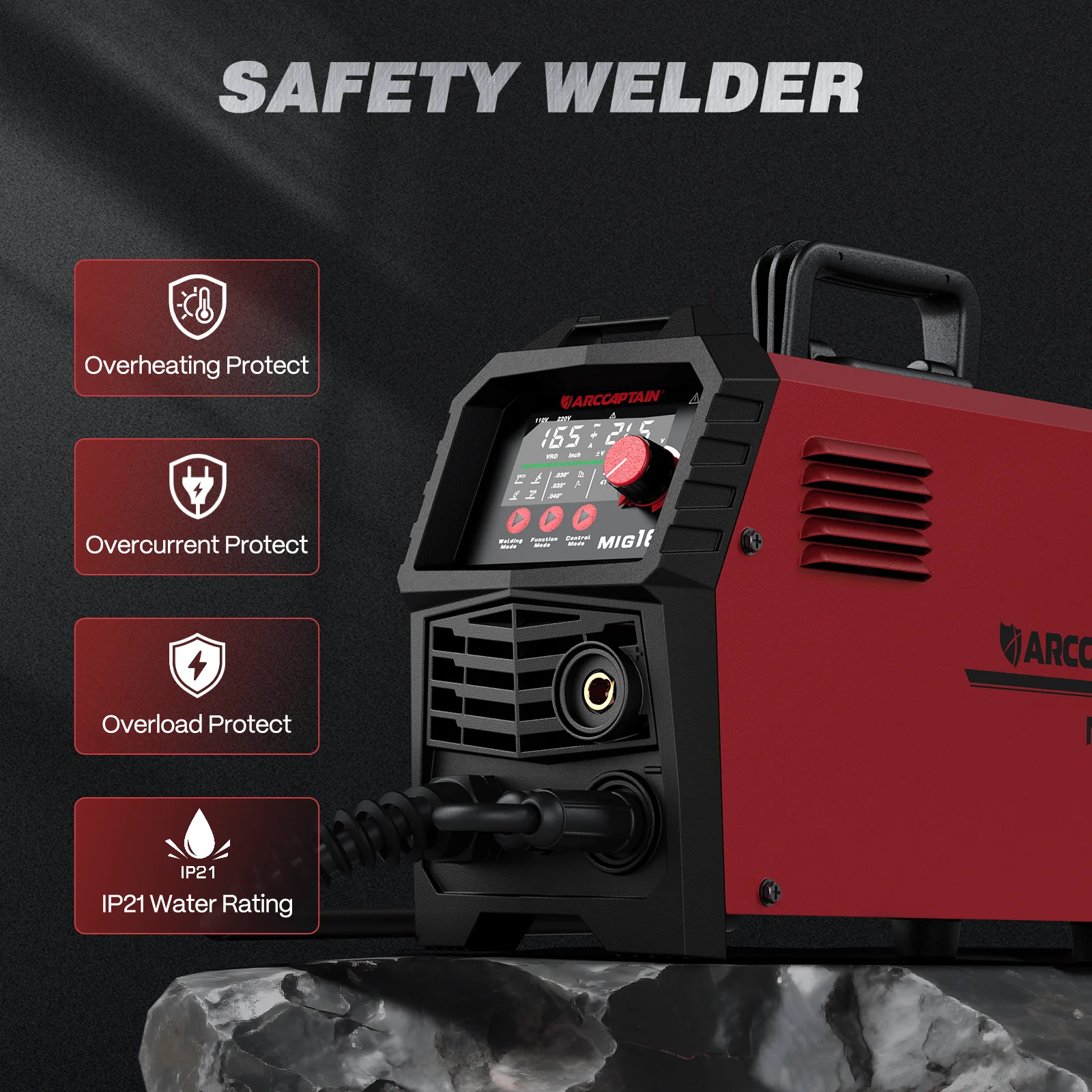 Arccaptain MIG165 Portable MIG Welder Machine For Beginners - Image 6