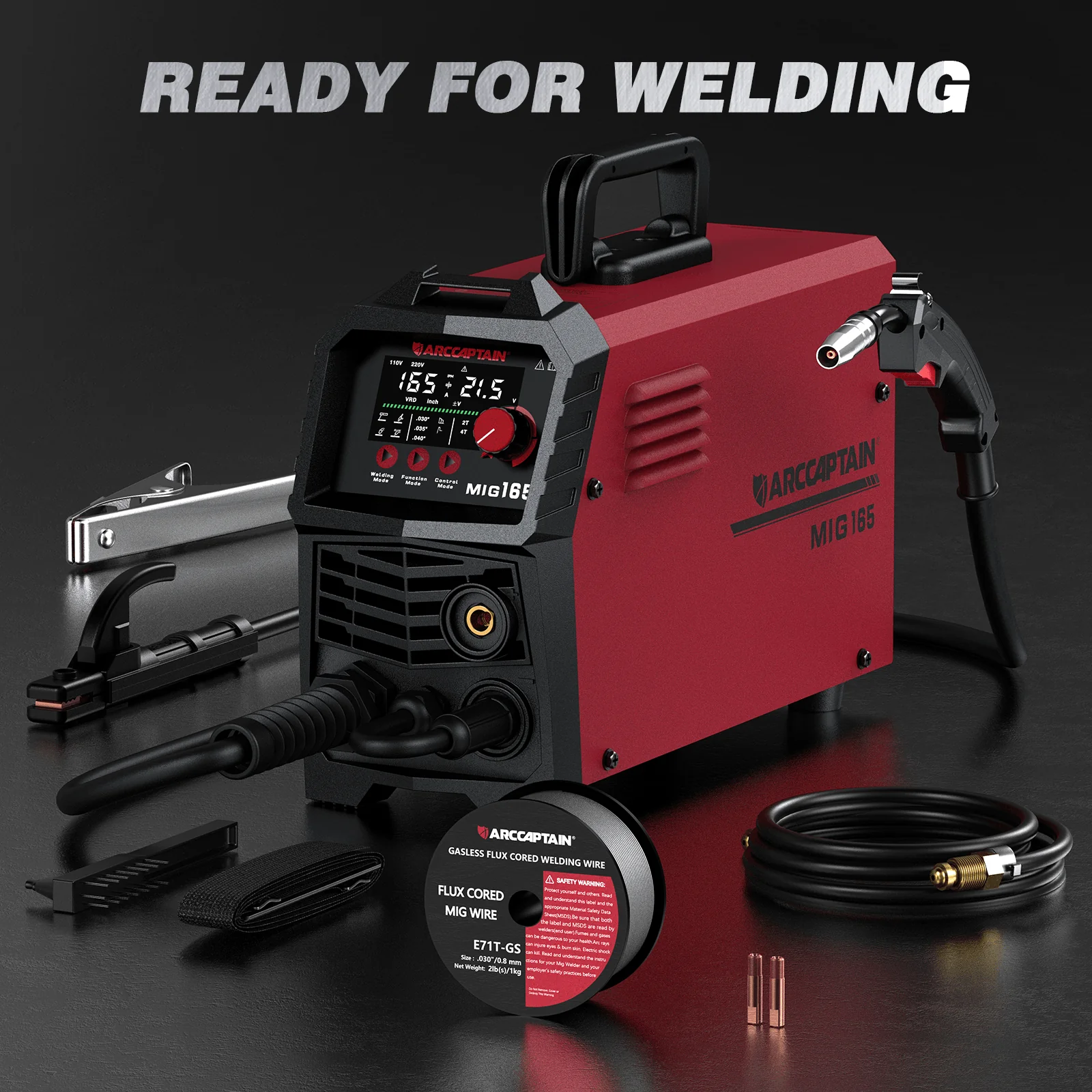 Arccaptain MIG165 Portable MIG Welder Machine For Beginners - Image 7