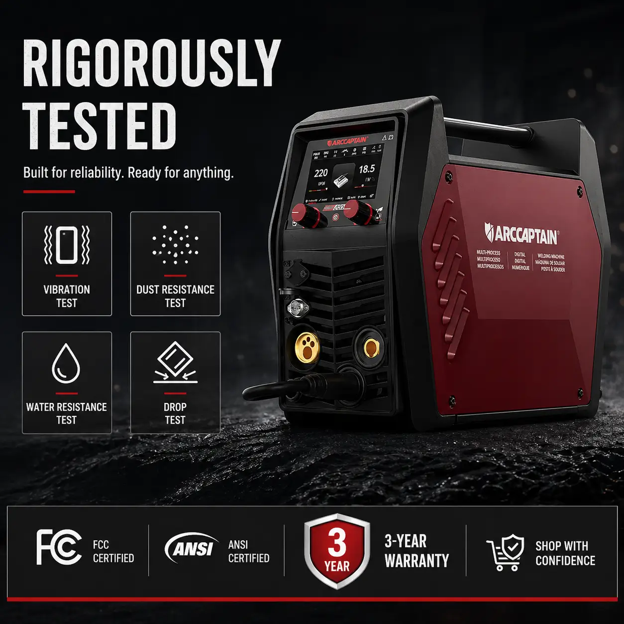 Arccaptain MIG205DP Pro Double Pulse MIG Welder For Aluminum - Image 9