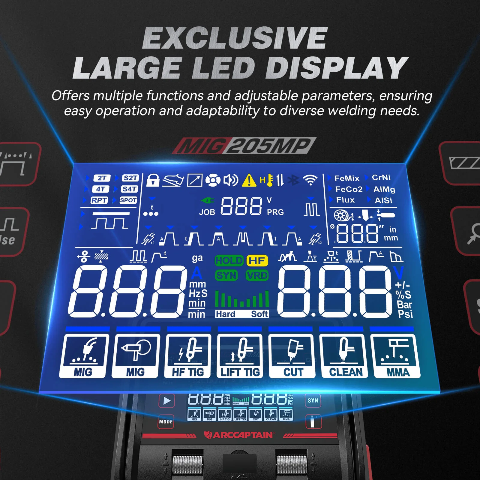 Arccaptain MIG205MP All-in-One Pulse MIG Welder and Cutter Combo - Image 5