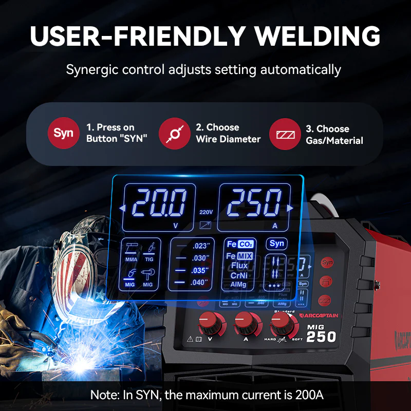 Arccaptain MIG250 Multi Process Welder 250 Amps MIG Welder - Image 6