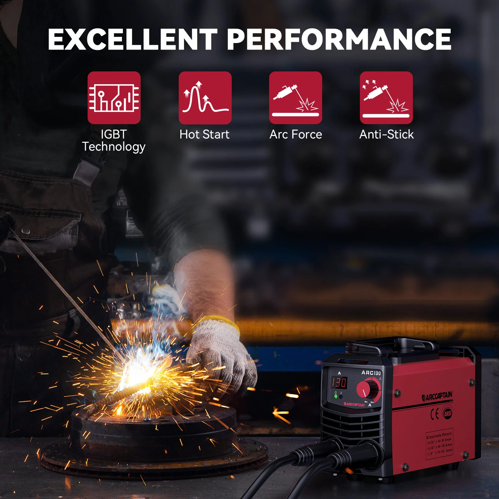 Arccaptain ARC130 110V  Portable Mini Beginner Stick Welder - Image 3