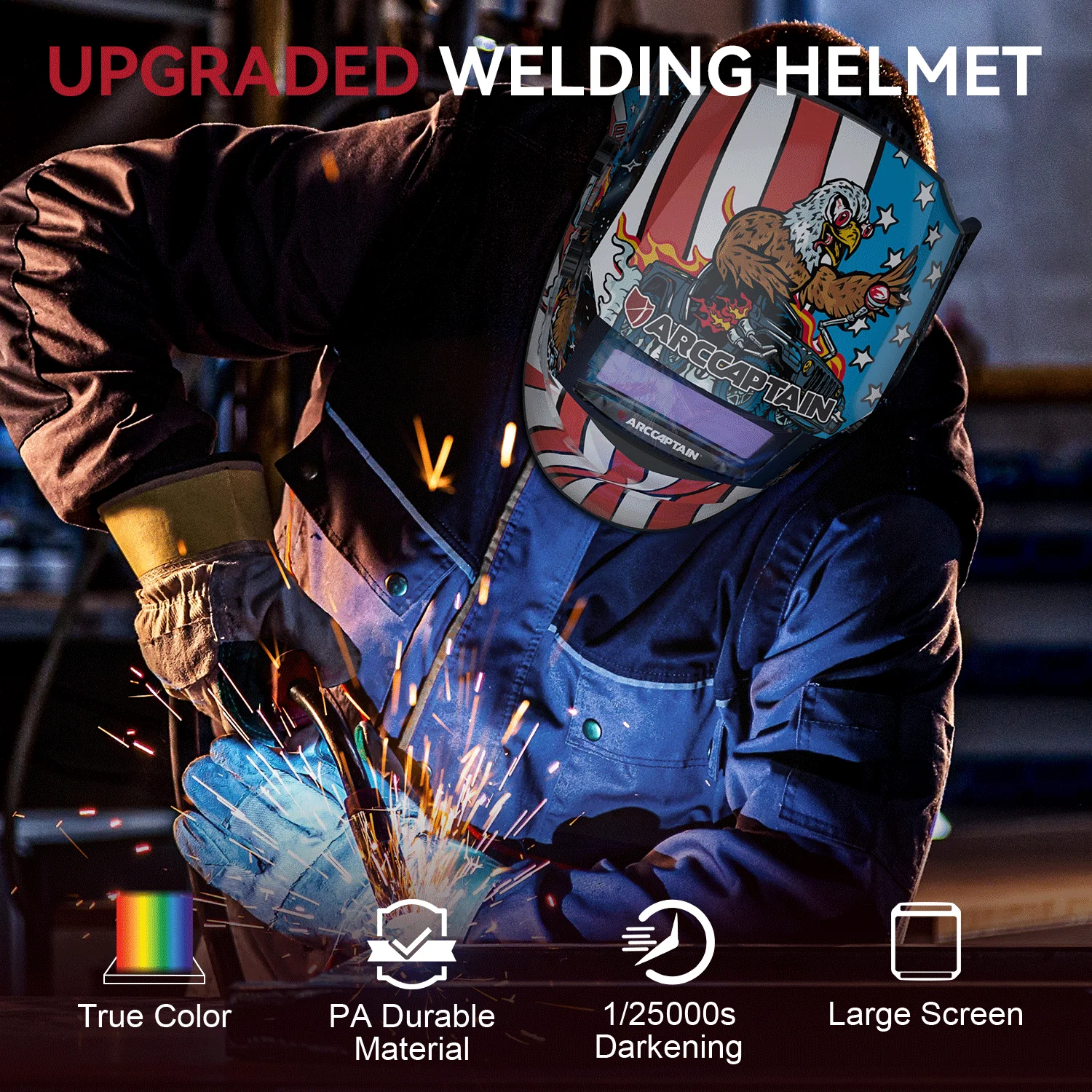 ClearLite X100 True Color Viewing Screen Welding Helmet American Eagle - Image 3
