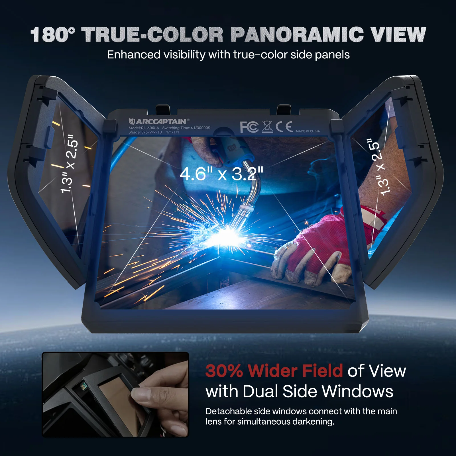 TriView X400 Super Large View Auto Shade Welder Helmet - Image 3