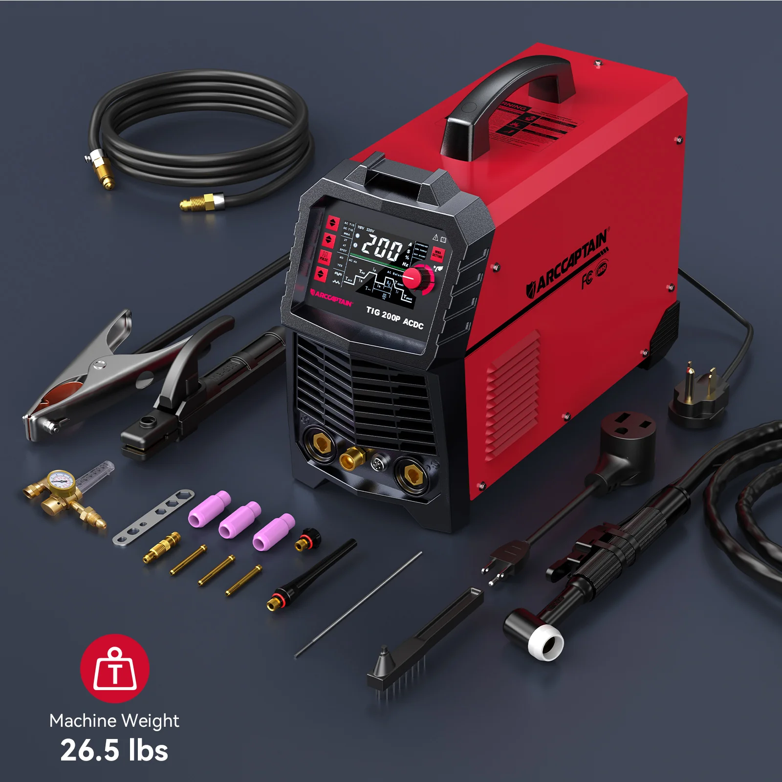 Arccaptain TIG200P AC DC Multi Process Pulse TIG Aluminum Welder - Image 9