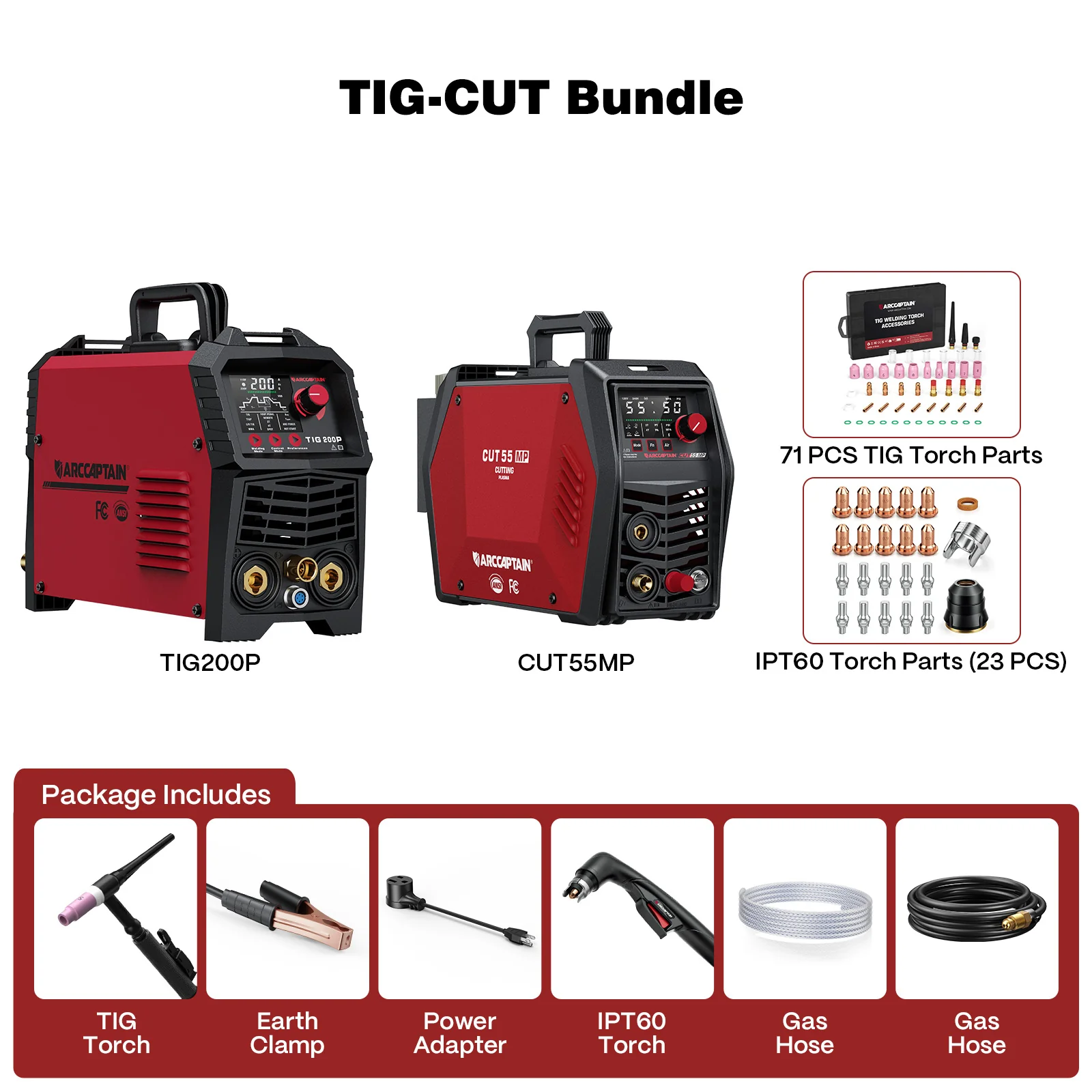 Arccaptain TIG200P DC Pulse 200Amp TIG Welding Machine - Image 11