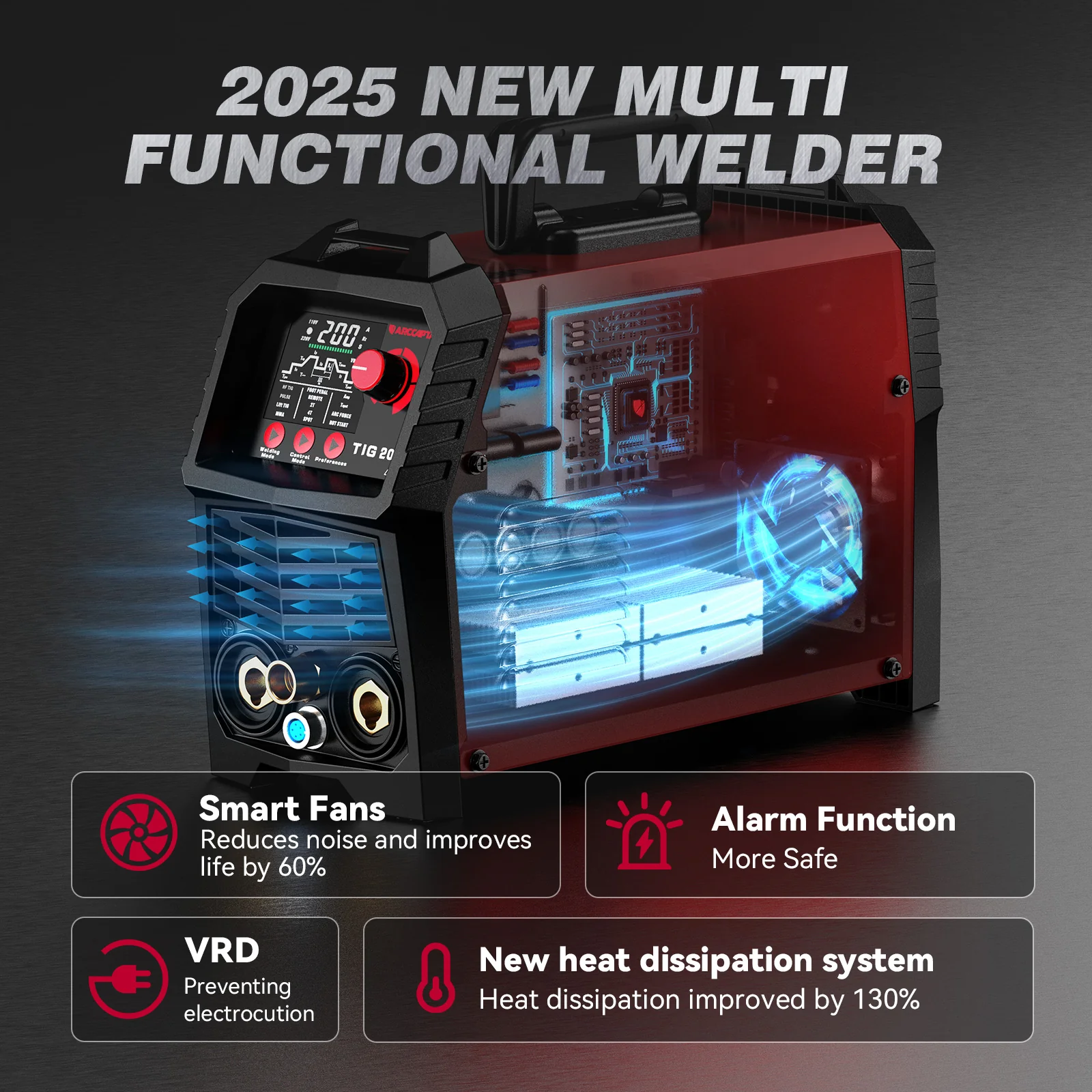 Arccaptain TIG200P DC Pulse 200Amp TIG Welding Machine - Image 5