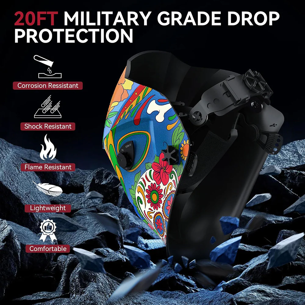 ClearLite X100 True Color Clear View Welding Helmet Sugar Skull Print - Image 3