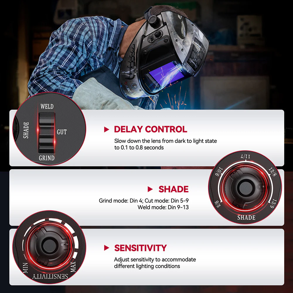 EXSpace X200 True Color Electric Welding Helmet Rivet - Image 6