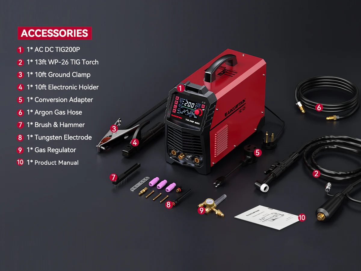 Used Multi Process Pulse TIG Aluminum Welder AC DC TIG200P - Image 8