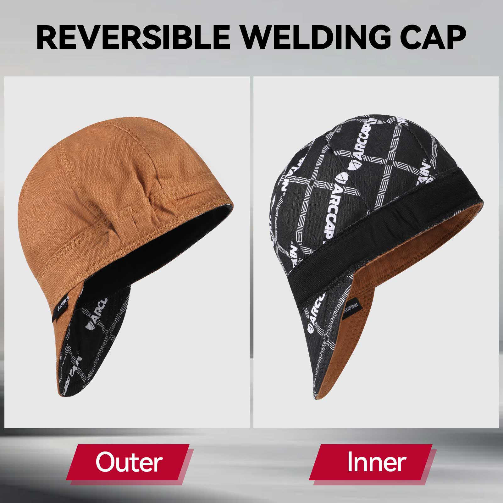 Reversible Pure Cotton Welding Cap with Elastic Retractable Band - Image 4
