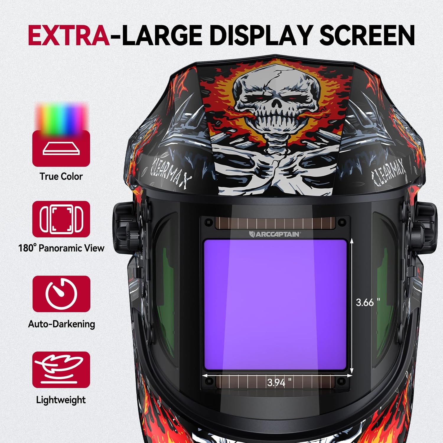 EXSpace X300 Super Large View 3.94" x 7.06" Welding Helmet with Side View - Image 7